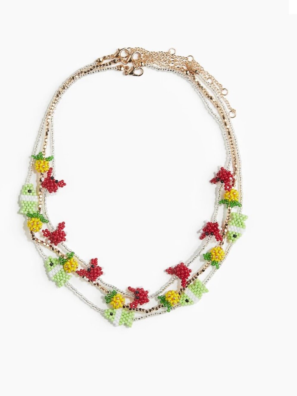 H&M - NWT - Pineapple Novelty Necklace ( 3 strand ) - Multi Colour